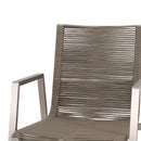 Outdoor Modern Aluminum Dining Chair Set With Rope Sea (Set of 2)