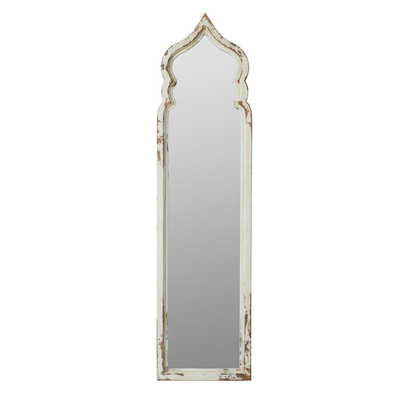 Oversized Full Length Floor Mirror, Vintage Shabby Chic Wooden Frame For Leaning, Bedroom, Living Room - White