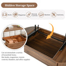 Lift Top Coffee Table With Hidden Compartment, Modern Oval Lift Tabletop For Home Living Room