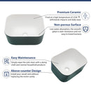 Square Vessel Bathroom Sink - Green