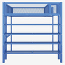 Loft Bed With 4 Tier Shelves And Storage