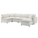 Modern Modular Cloud Sofa Bed, 6 Seat Chenille Sectional Couch Set With Ottoman, Free Combination, Convertible U Shaped Sleeper Sofa For Living Room