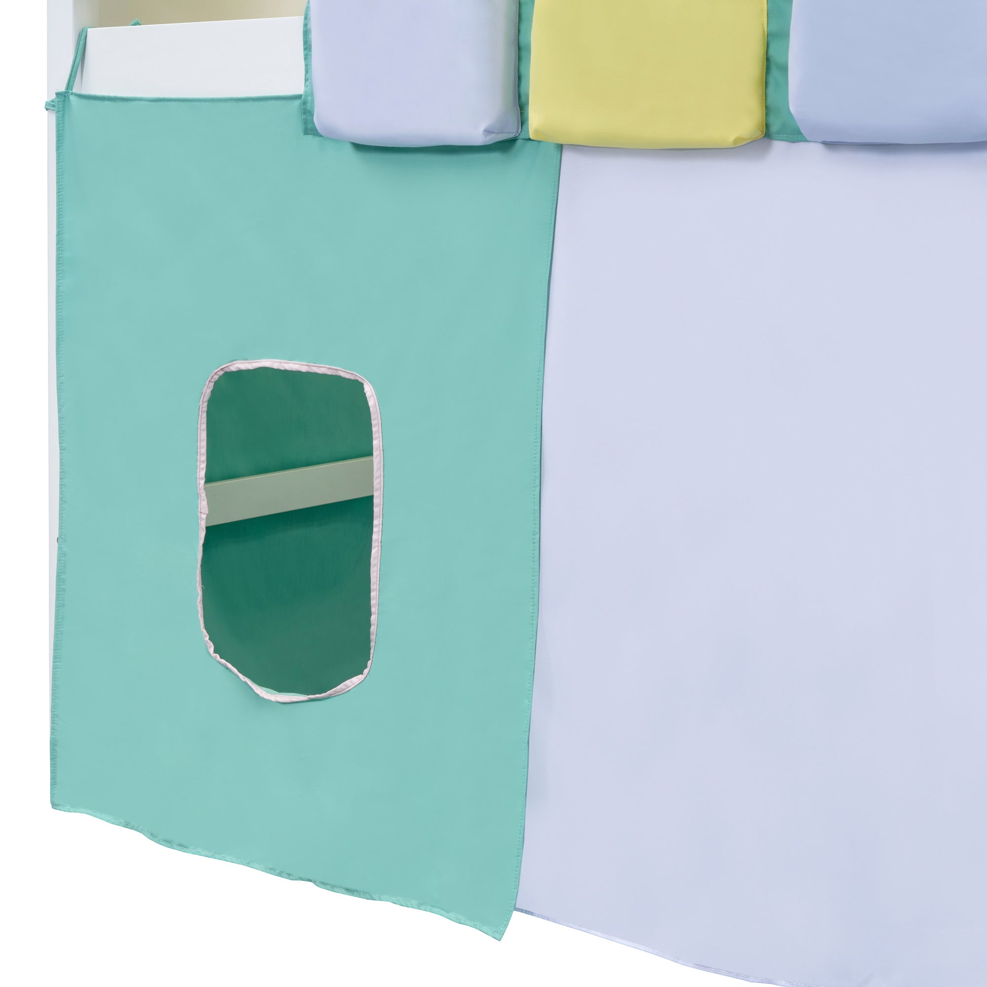 Twin Size Loft Bed with Tent and Tower  and  Three Pockets- Green - Atlantic Fine Furniture Melbourne FL