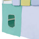 Twin Size Loft Bed with Tent and Tower  and  Three Pockets- Green