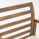 Outdoor Acacia Wood Club Chairs, 2 Pieces Set - Natural Stained / White