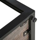 Industrial Style Coffee Table For Bedroom & Living Room With Tempered Glass & Wood Grain - Wood