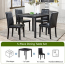 5 Pieces Wooden Dining Table Set, Square Table And 4 Upholstered Chairs