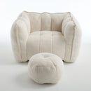 Soft Chenille Bean Bag Chair With High Resilient Foam