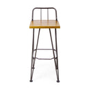 Outdoor Barstool With Angled Metal Legs - Brown