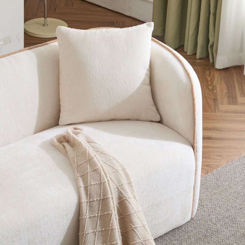 Coral - Curved Sofa, 3 Seater, Living Rooms, Bedrooms, Apartment Office - Beige