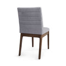 Mid Century Modern Dining Chair (Set of 2) With Channel Stitching - Dark Gray