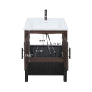 Modern Freestanding Bathroom Vanity With Ceramic Sink, Hot And Cold Faucet, Storage Cabinet & Open Shelf