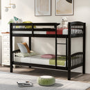 Twin Over Twin Bunk Bed with Ladder,Espresso ( OLD SKU: LP000066AAP)