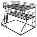 Industrial Triple Bunk Bed With Dual Ladders Frame, Space Saving Design