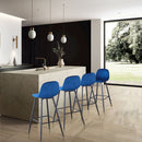 Velvet Barstool With Back (Set of 2)