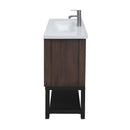 Modern Freestanding Bathroom Vanity With Ceramic Sink, Hot And Cold Faucet, Storage Cabinet & Open Shelf