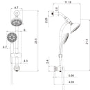 Multi Function Dual Shower Head Shower System With 4.7" Rain Showerhead, 7 Function Hand Shower, Adjustable Slide Bar