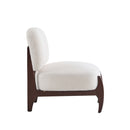 Modern Boucle Lounge Chair With Solid Wood Fram