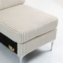 Single Couch Modular Armless Accent Chair With Back Cushion