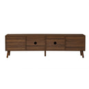 TV Stand With Soft Closing Hinges And Cable Management - Walnut