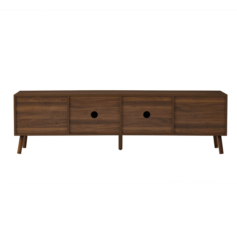 TV Stand With Soft Closing Hinges And Cable Management - Walnut
