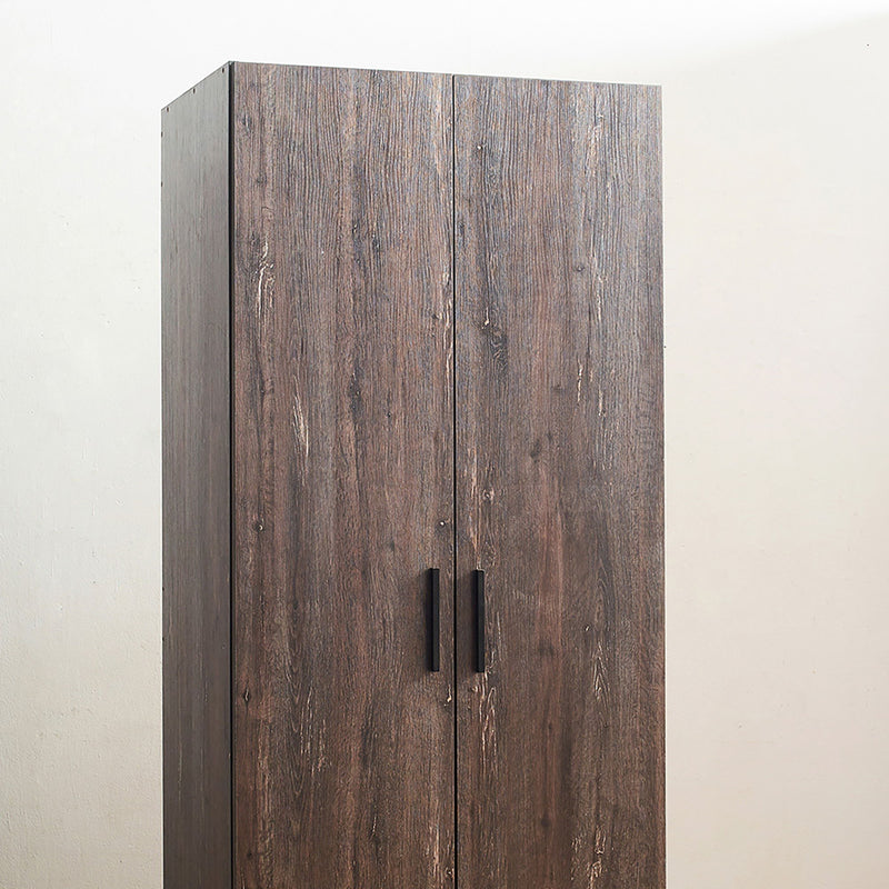 Willow 2 Door Wood Closet With Shelf Storage Function - Gray