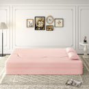 Convertible Plush Corduroy Foam-Filled Sleeper Sofa Bed With 2 Pillows