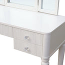 Mirrored Makeup Vanity Table Set With Adjustable Lighting And Storage