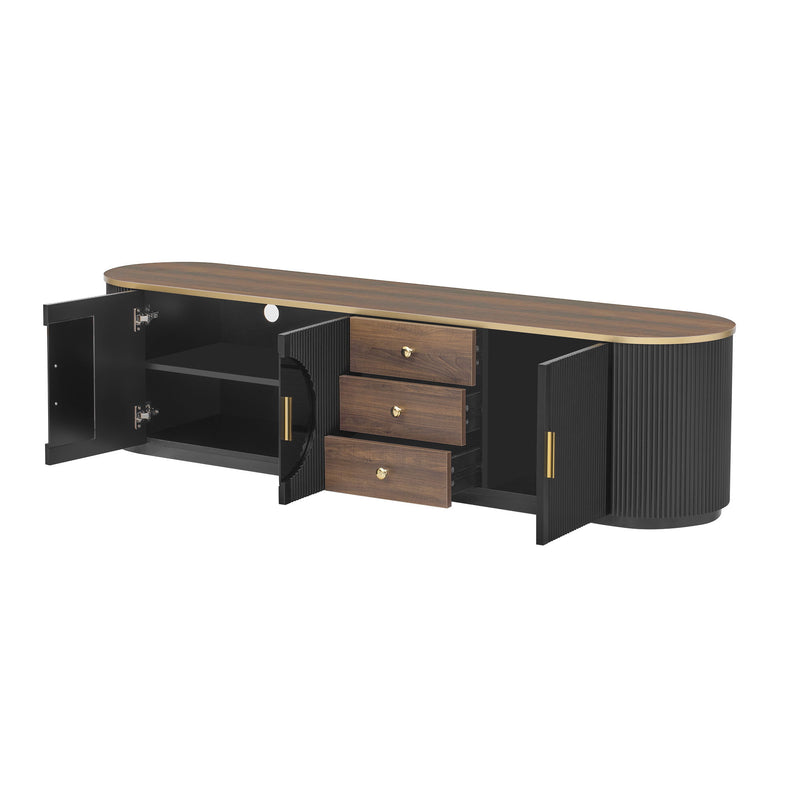 Modern Minimalist TV Stand For TVs Up To 80" With 3 Drawers And 1 Shelf