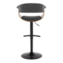 Vintage Mod - Mid Century Modern Adjustable Height Barstool With Swivel & Rounded T Footrest (Set of 2)