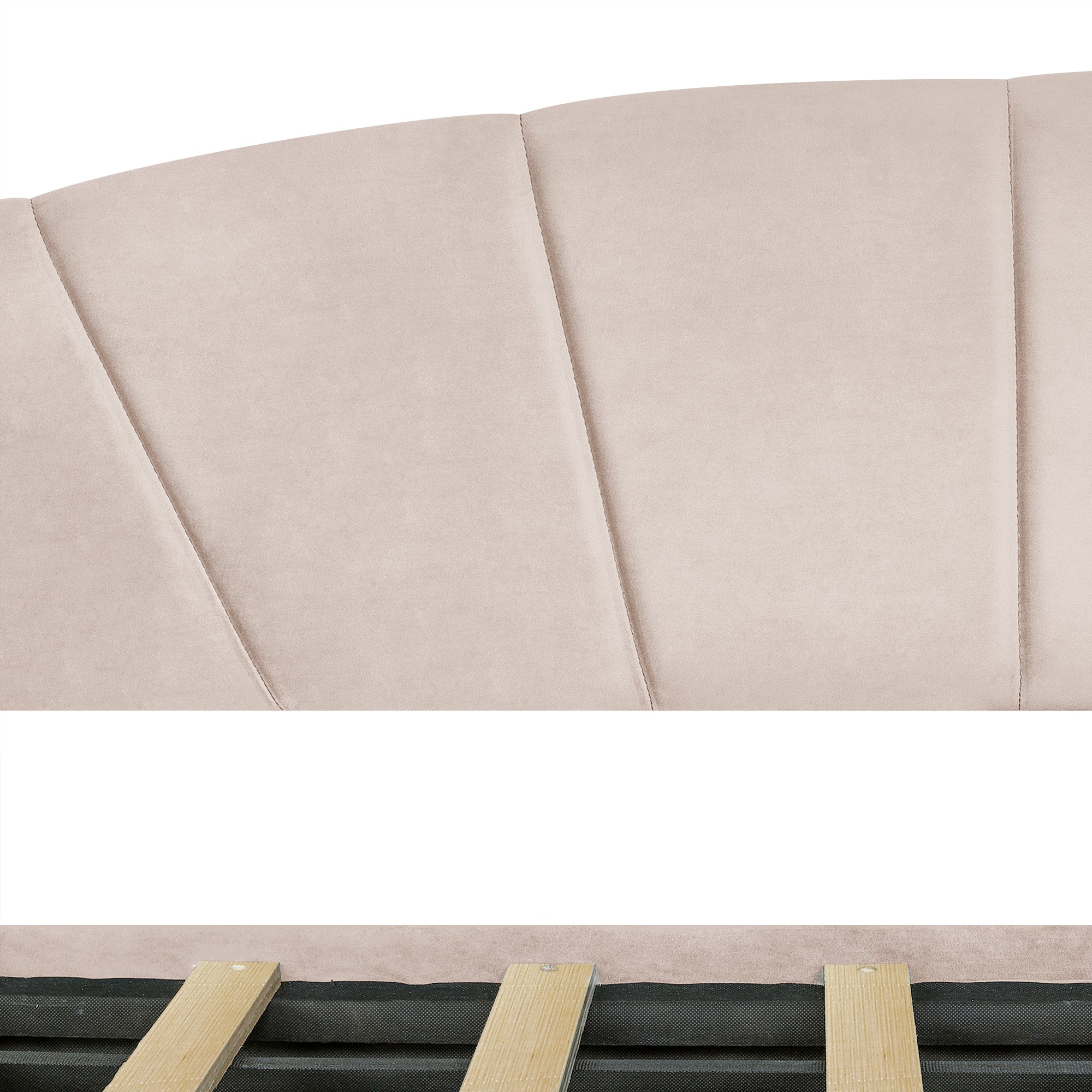 Upholstered daybed Twin Size with Two Drawers and Wood Slat  ,Beige - Atlantic Fine Furniture Melbourne FL