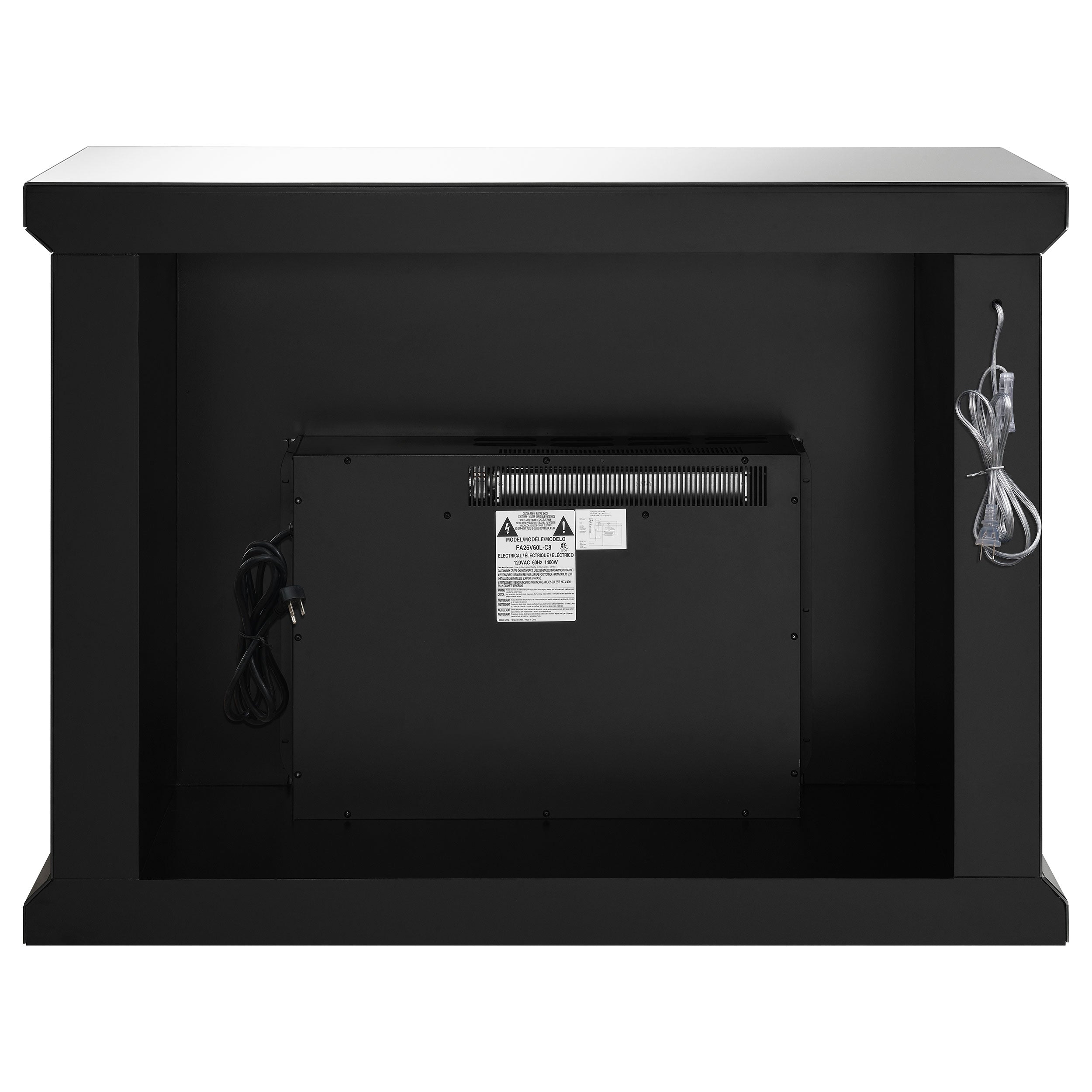 Gilmore Mirrored Freestanding Electric Fireplace Silver — view 14