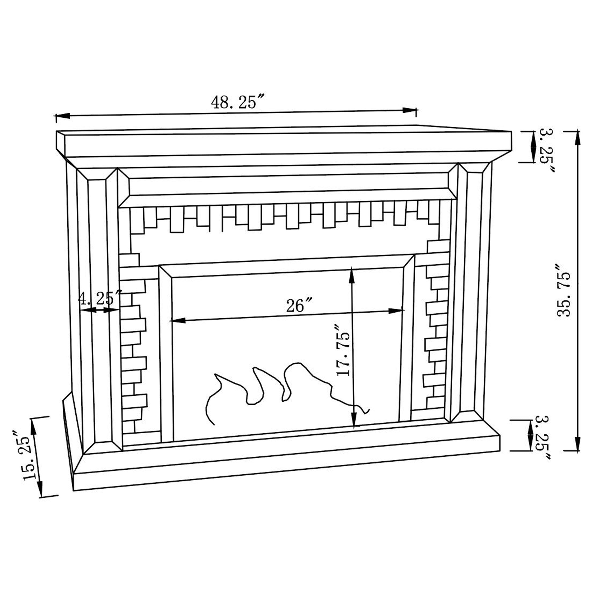 Gilmore Mirrored Freestanding Electric Fireplace Silver — view 18