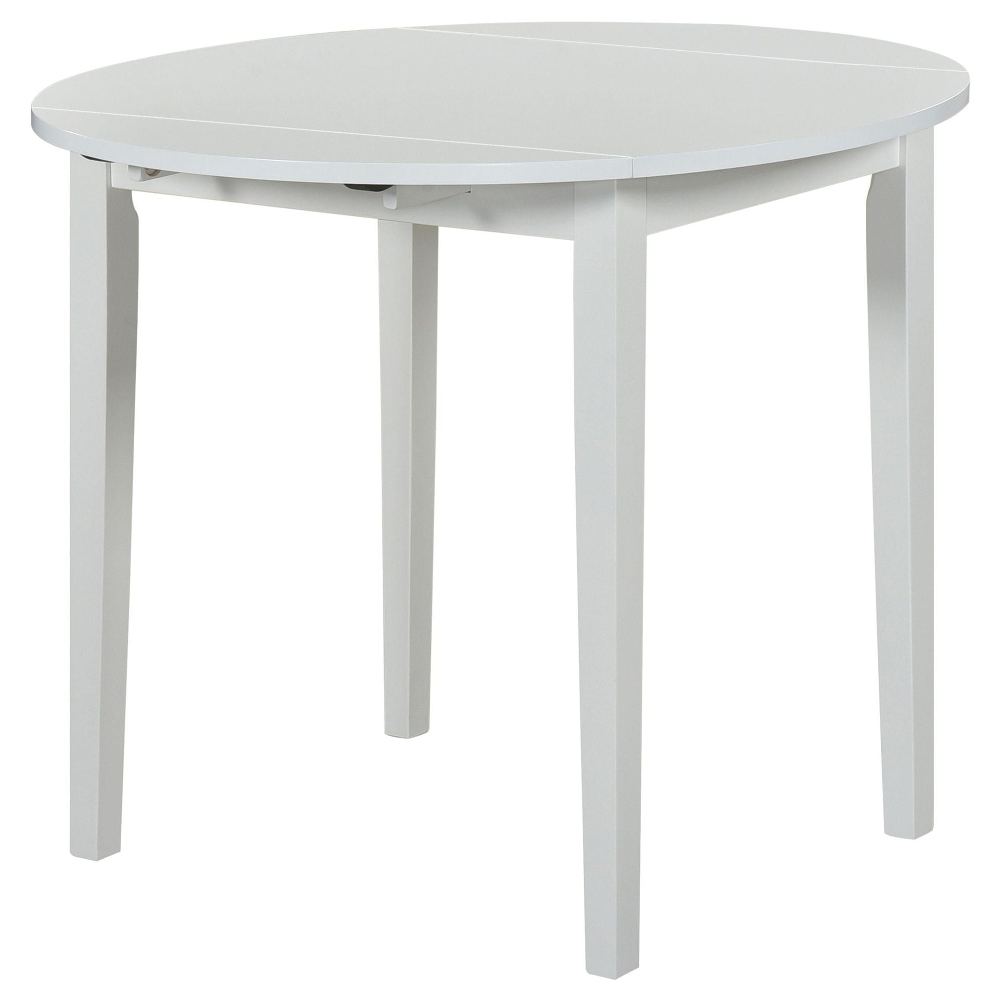 Bucknell 3-piece Round Drop Leaf Dining Table Set White - Atlantic Fine Furniture Melbourne FL