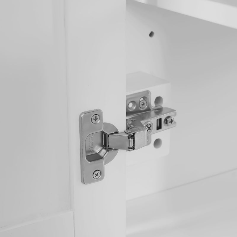 Bathroom Vanity With Ceramic Sink, 2 Doors 3 Drawers, Soft Close Design