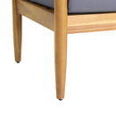 Outdoor 3 Seater Sofa With Cushion And Teak Acacia Wood - Dark Gray