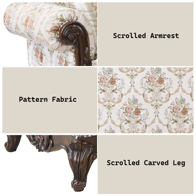Nayla - Chair - Pattern Fabric & Walnut Finish - Atlantic Fine Furniture Inc