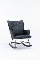 Rocking Accent Chair With Lumbar Pillow And Ottoman