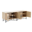 4 Door TV Cabinet, 2 Storage Spaces, Adjustable Shelves