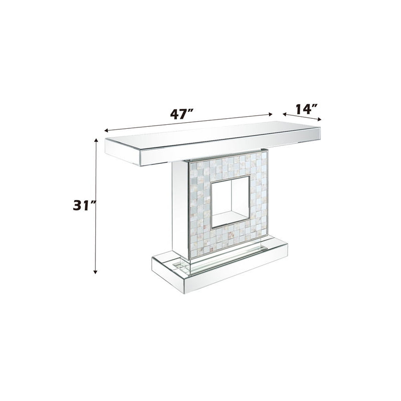 Nasa - 47" Console Table - Mirrored & Mother of Pearl