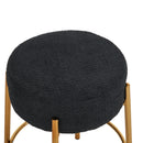 Round Bar Stools (Set of 2), Contemporary Upholstered Dining Stools For Kitchens, Coffee Shops And Bar Stores - Gold Legs