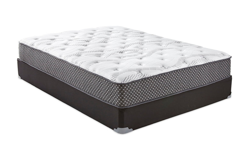 10" Twin Long Quilted Hybrid Mattress, Medium Firm - Black / White