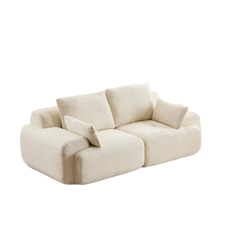 Compressed Sofa, 2 Seater Large Sectional Couches For Living Room - Beige
