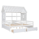 House Platform Beds With 2 Drawers, Side By Side Design
