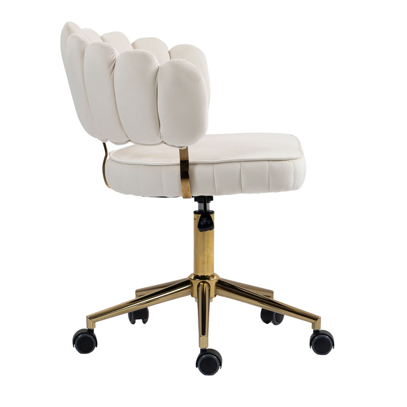 Modern Velvet Home Office Desk Chair With Adjustable Height And Swivel Wheels