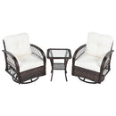 3 Piece Outdoor Chair & Table Set Chat Set, 2 Person Rattan Seating Group