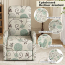 Modern Manual Recliner, Home Theater Chair With Adjustable Backrest For Living Room - Beige / Blue