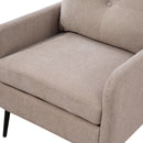 Contemporary Accent Chair With Metal Legs, Comfy Chenille Fabric Armchair