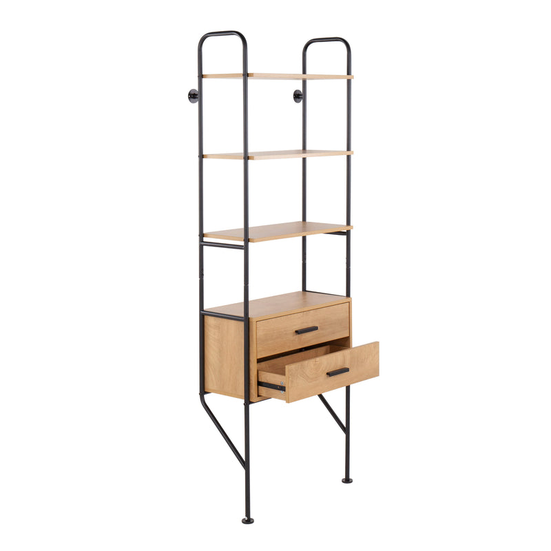 Lean - Industrial Bookcase - Black / Brown