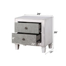 Katia - Nightstand - Rustic Gray & White Finish - Atlantic Fine Furniture Inc